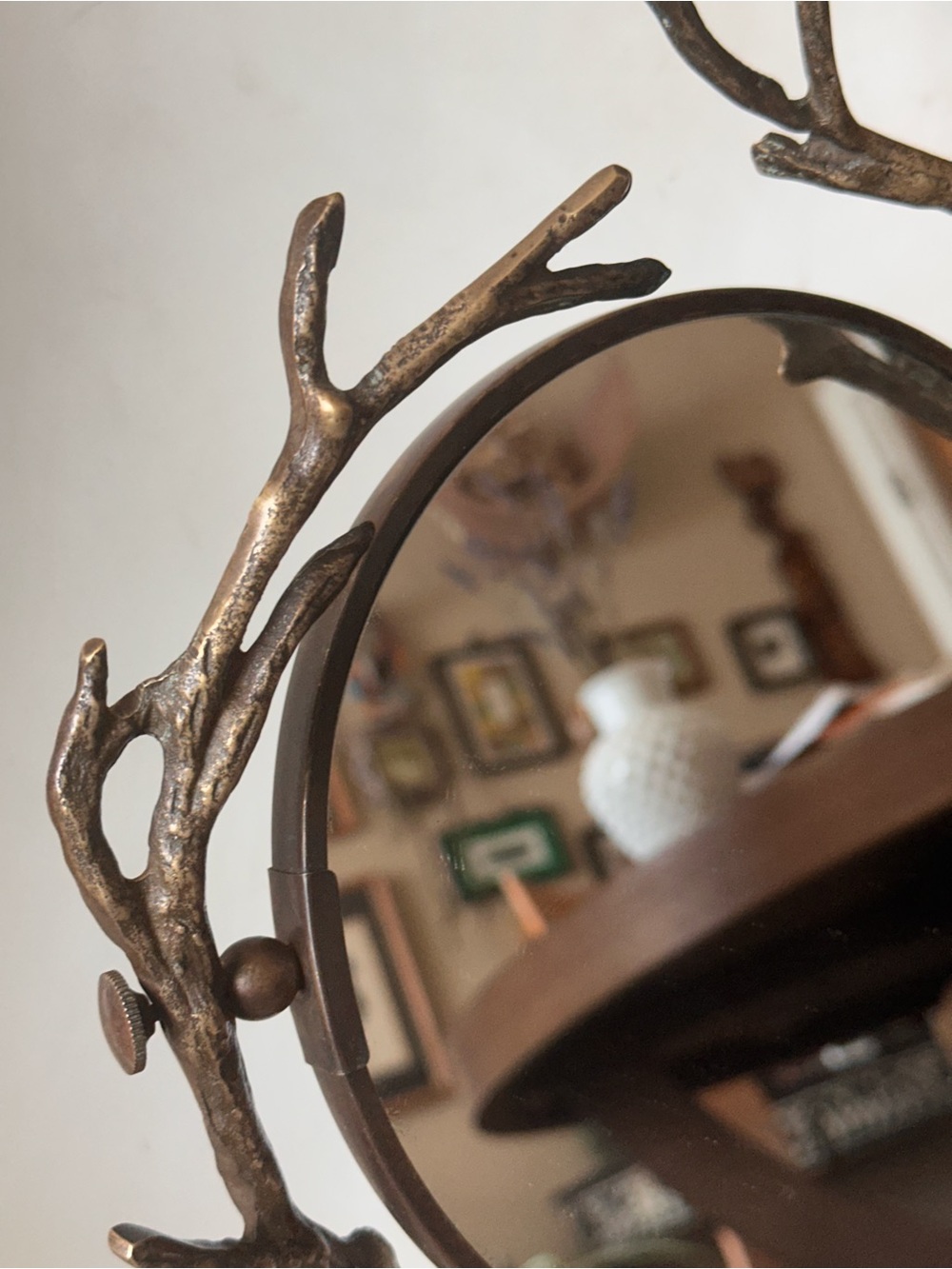 Rare Anthropologie Who’s the Fairest Brass Branch Swivel Mirror (Refurbished) - Picture 6 of 9